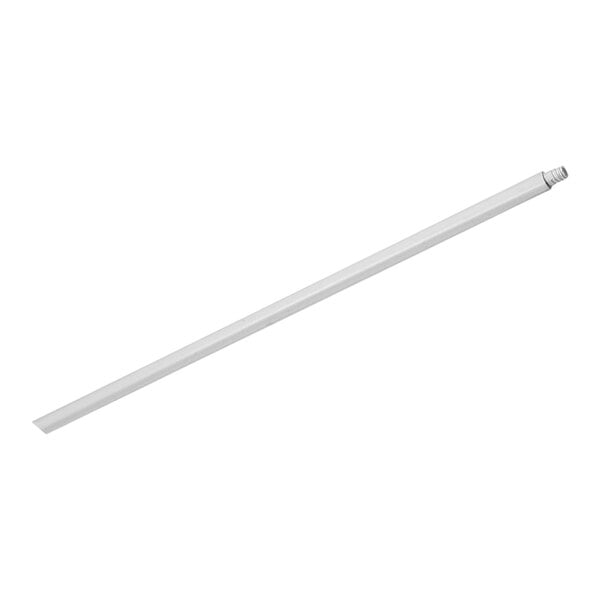 A white threaded plastic broom / squeegee handle.
