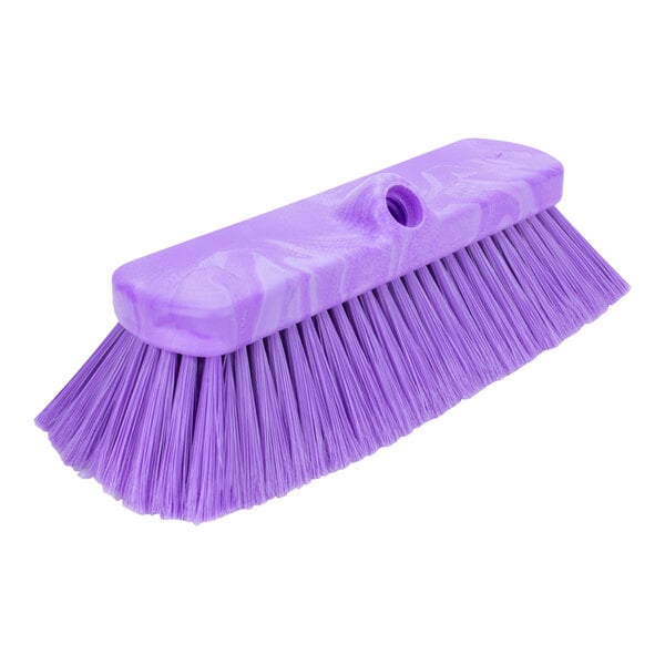 A purple Carlisle Sparta vehicle and wall cleaning brush with a handle.