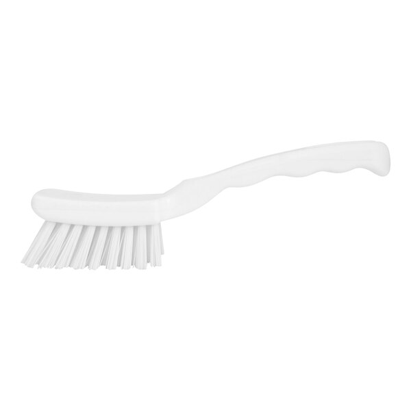 A Carlisle Sparta white polyester detail brush with a handle.