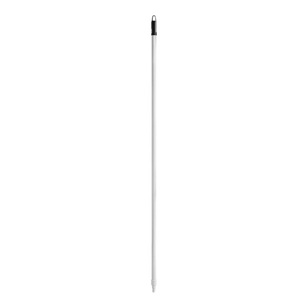 A white Carlisle fiberglass broom handle with a black flex tip.