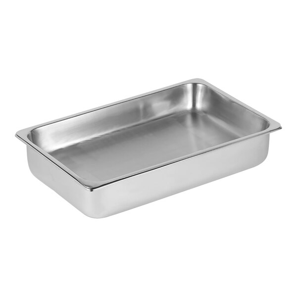 An Eastern Tabletop stainless steel rectangular food pan with a lid.