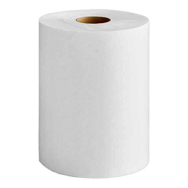 A white roll of Lavex Premium hardwound paper towels.