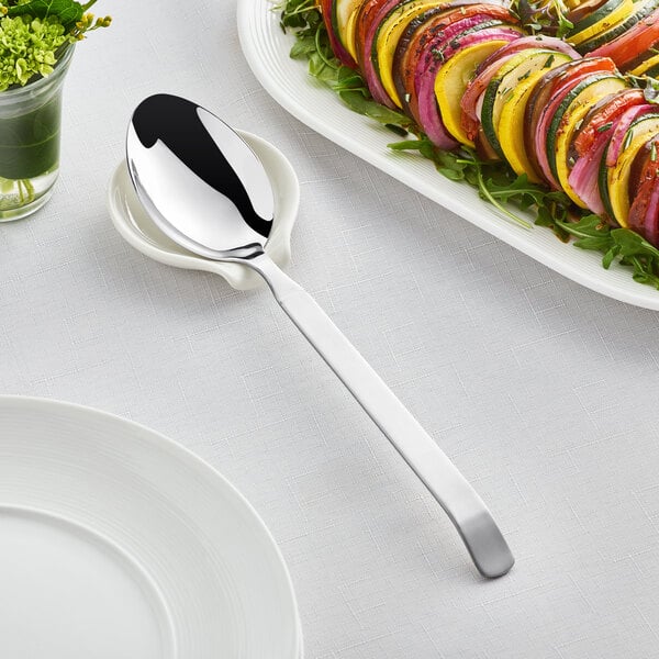 Acopa Skyscraper 11 7/8" 18/8 Stainless Steel Extra Heavy Weight Solid Serving Spoon