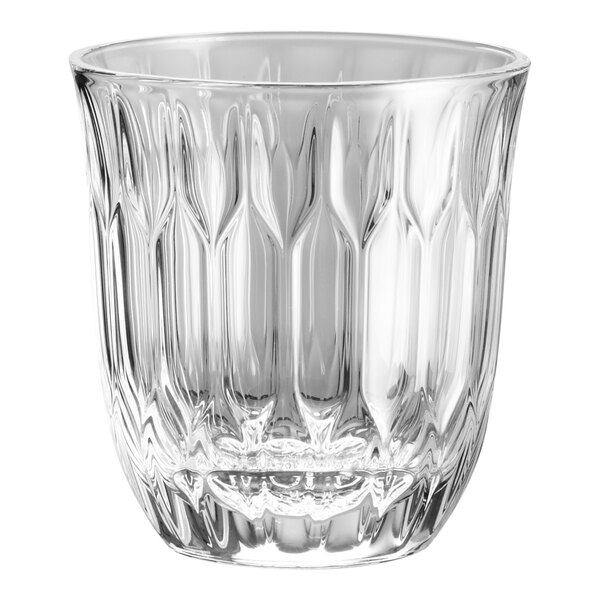 A WMF clear glass tumbler with a patterned design.