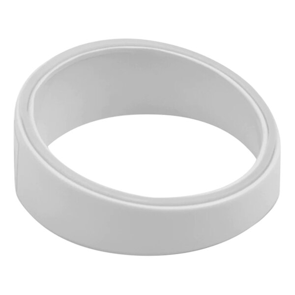 A white circle with a thin band.