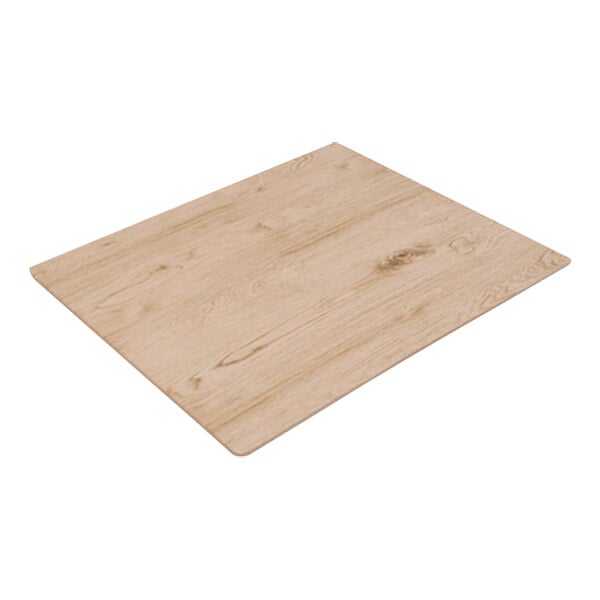A wood melamine platter with a white background.