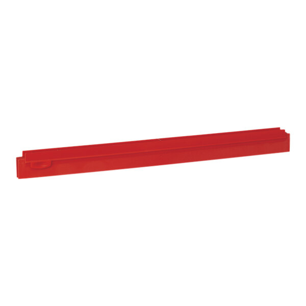 A red rectangular Vikan squeegee blade.