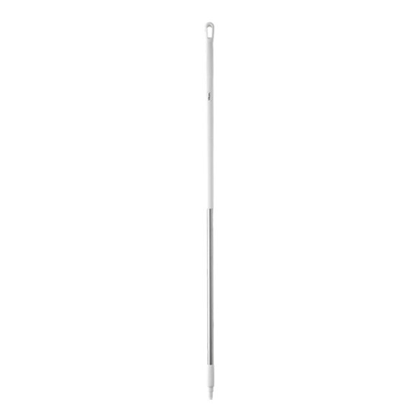 A white metal rod with a threaded silver tip.