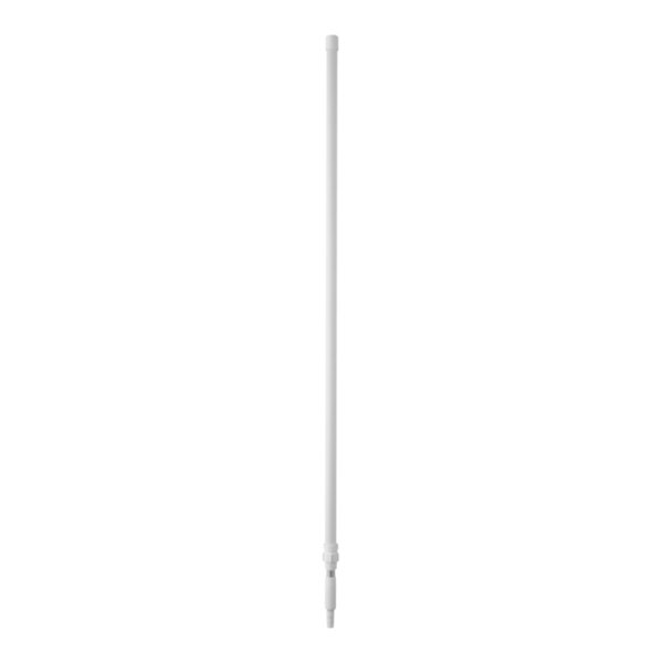 A white pole with a black handle.