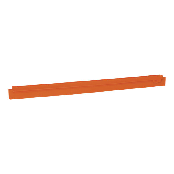 An orange rectangular Vikan squeegee blade.