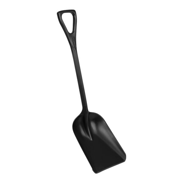 A black Remco polypropylene food service shovel with a long handle.