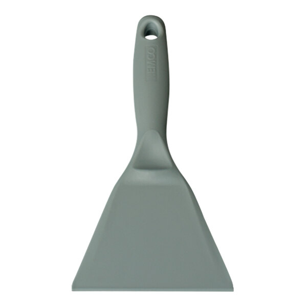 A Remco grey polypropylene hand scraper with a handle.