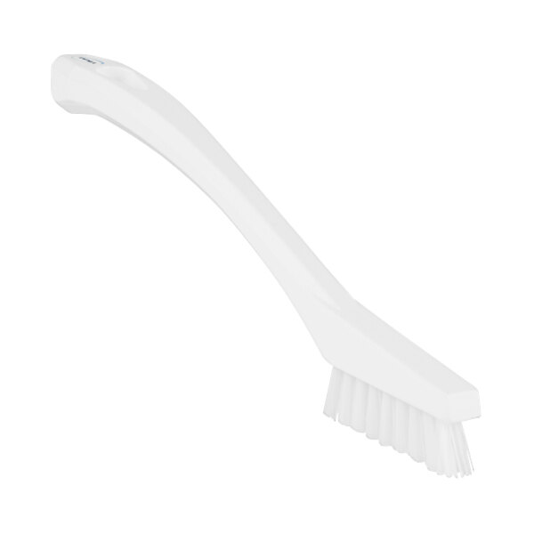 A white Vikan detail brush with a handle.
