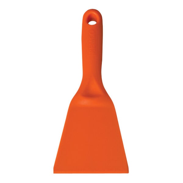 An orange Remco hand scraper with a hole in the handle.