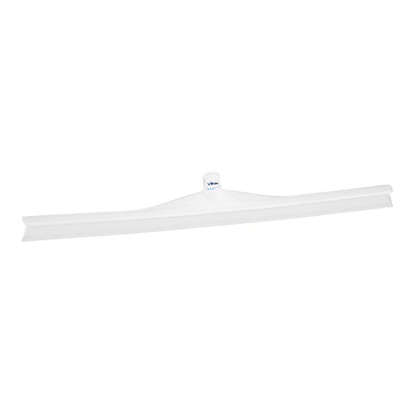 A white Vikan Ultra-Hygienic single blade rubber floor squeegee with a white plastic frame.