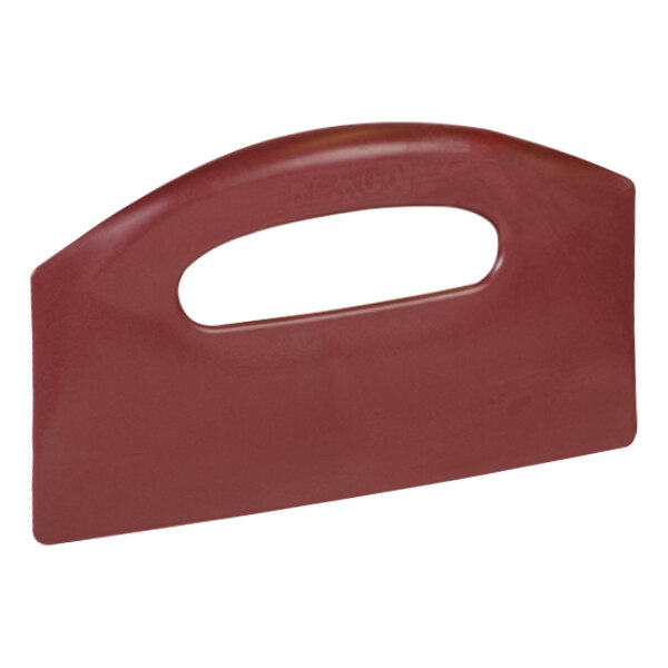A red Remco bench scraper with a white handle.