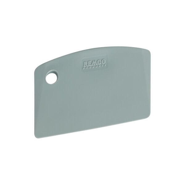 A grey Remco polypropylene mini bench scraper with a white circle on the surface.