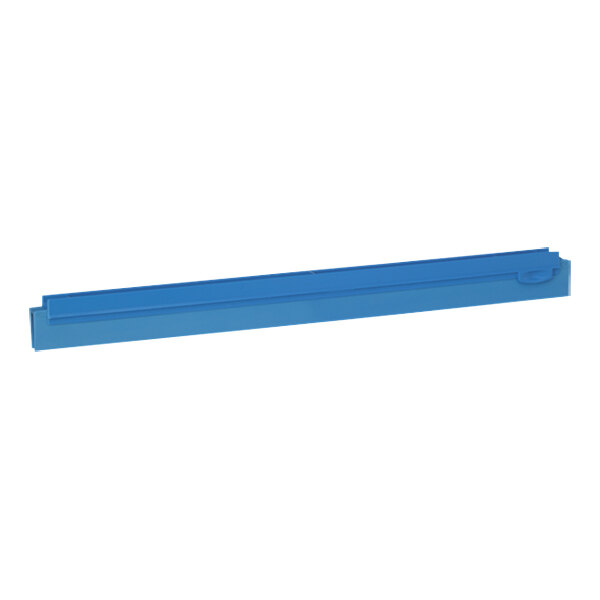 A blue rectangular Vikan squeegee blade.