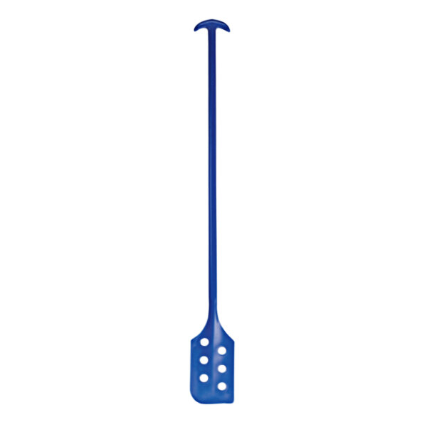 A blue plastic Remco paddle with holes on the end.