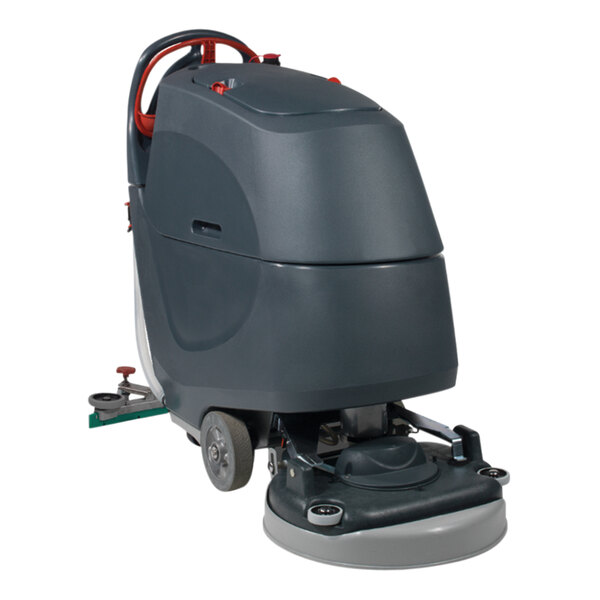 A NaceCare Solutions walk behind floor scrubber with wheels.