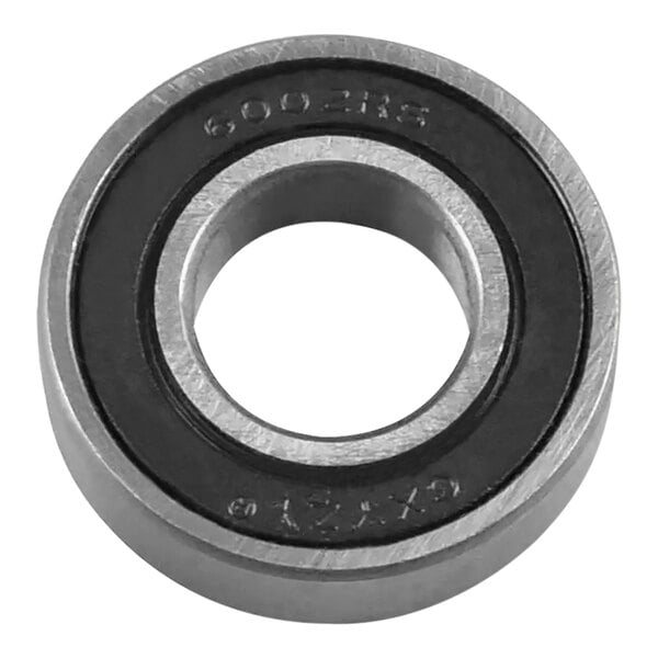 A CRB ball bearing with a black and silver ring.
