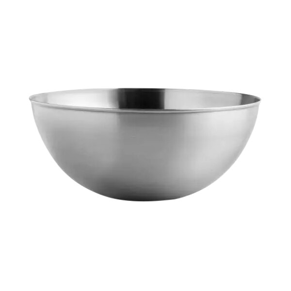 An Arcoroc stainless steel serving bowl.