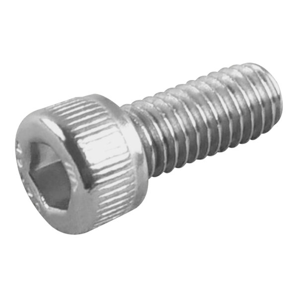 A close-up of a CRB Cleaning Systems stainless steel cylinder head screw with a white background.