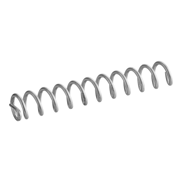 A close-up of the metal spring on a white background.