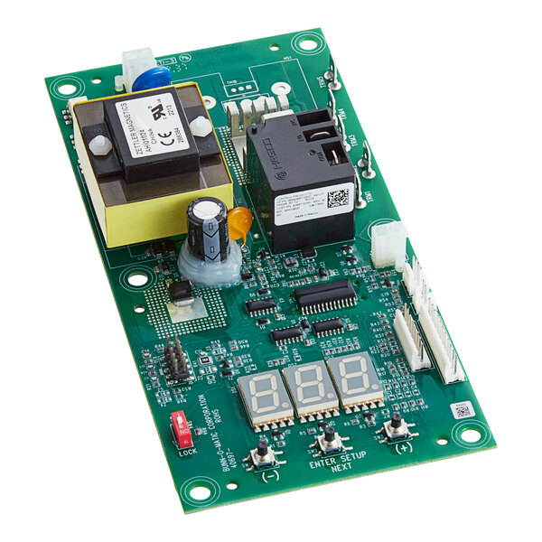 A green circuit board for a Bunn H5/H10 digital dual volt control board.
