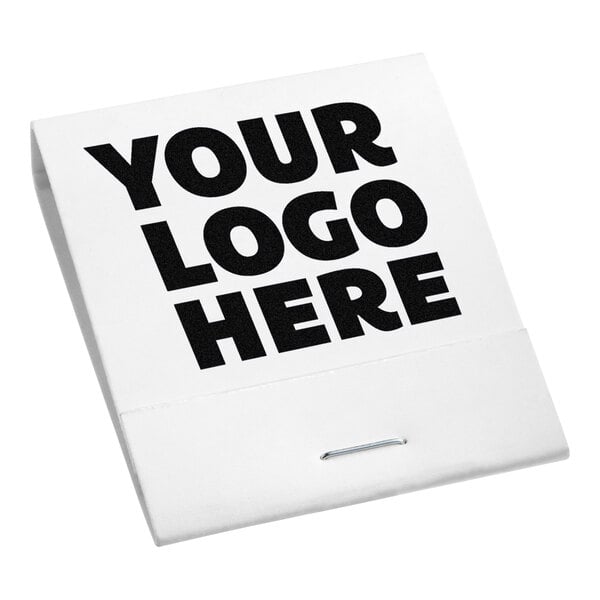 A white paper with black customizable text.