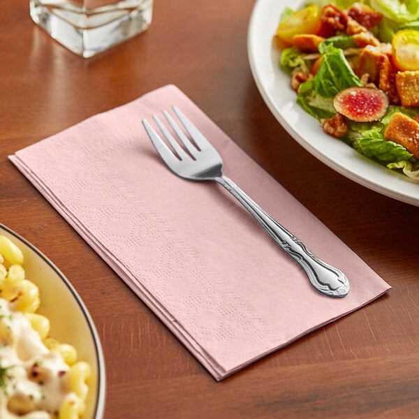 Hoffmaster 15" x 17" Pink 2-Ply Paper Dinner Napkin - 125/Pack