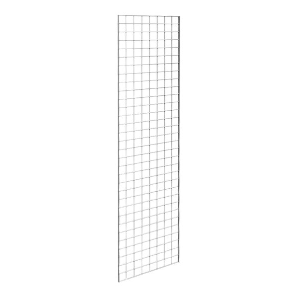 A chrome metal grid panel with a grid of squares.