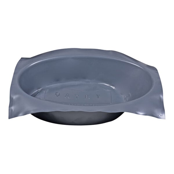 A gray plastic Oatey bath tub protector with a logo on it.