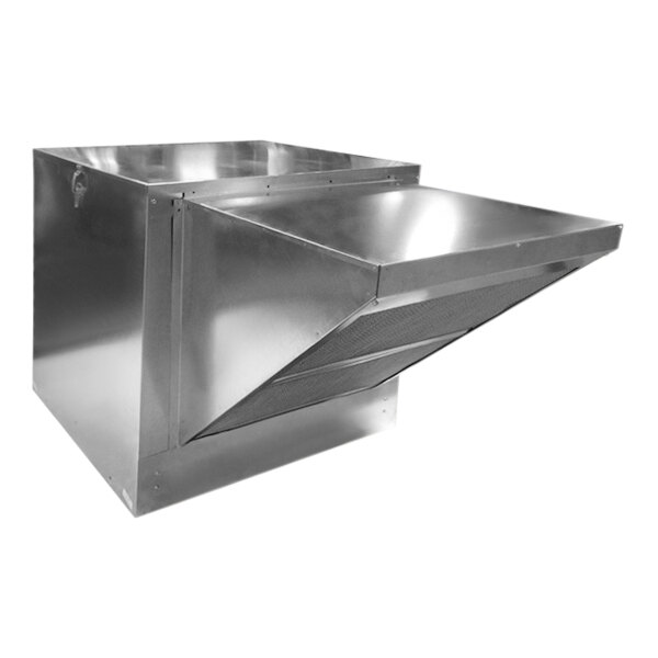 A stainless steel Canarm side intake fresh air supply unit with a vent.