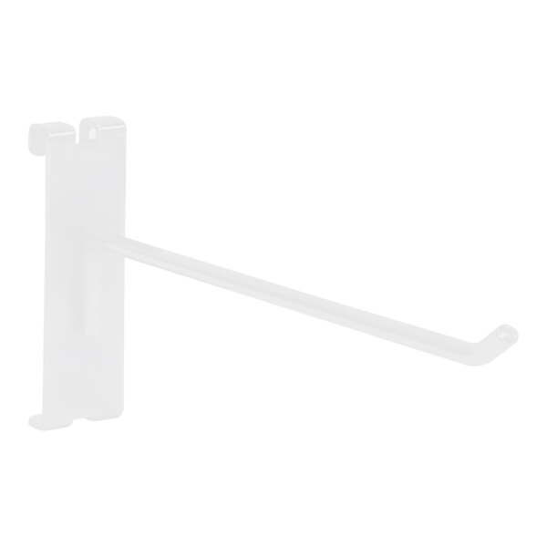 A white rectangular steel peg hook.