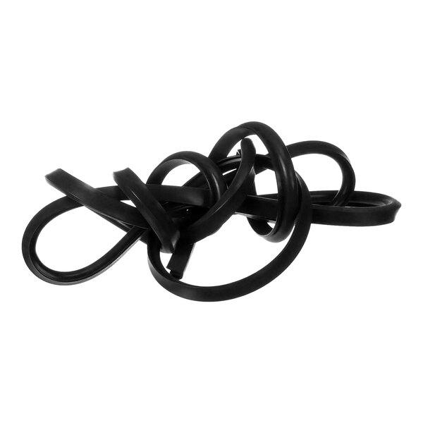 A black rubber gasket with a loop on it.