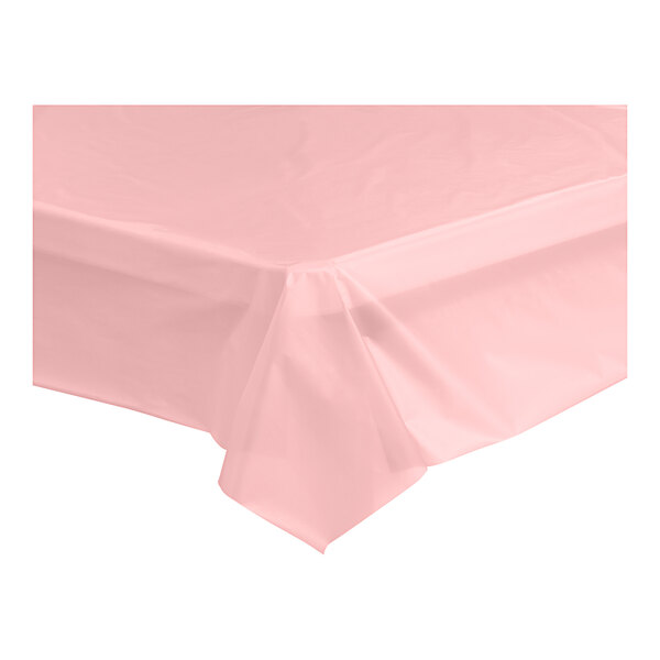 A Table Mate pink plastic table cover roll on a white surface.
