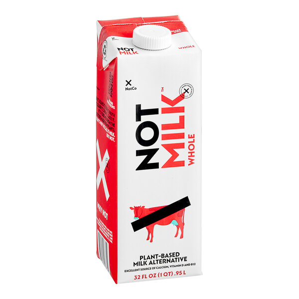 A white Notco NotMilk carton with red text.