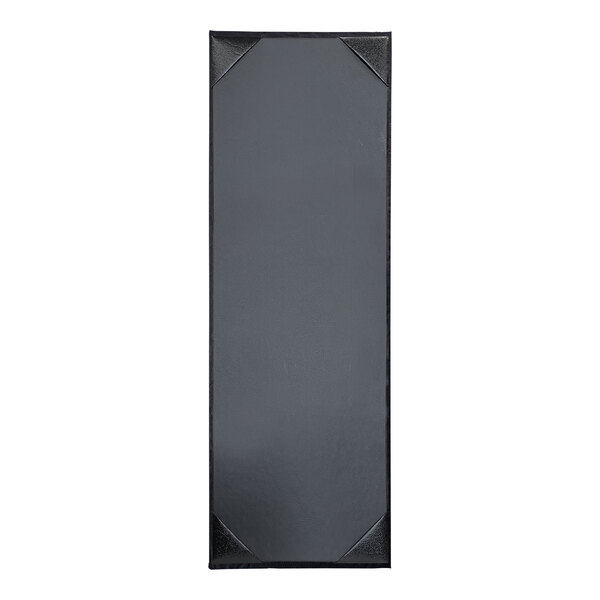 A customizable black rectangular menu cover with white border.