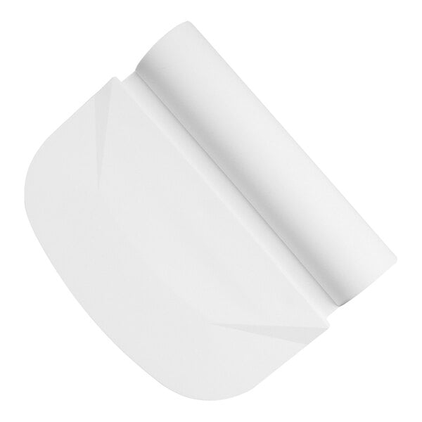 A white roll of paper with a black border.