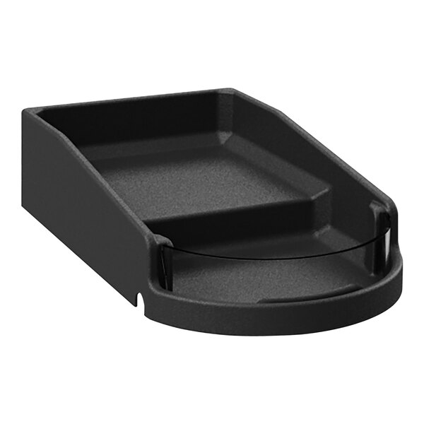 A black plastic Borray shelf organizer with a curved front.