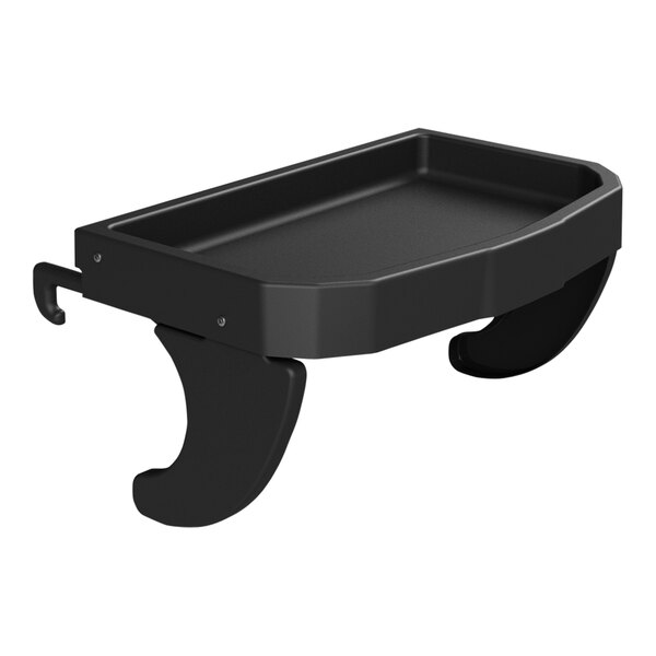 A black Borray cold case extender tray with two legs.