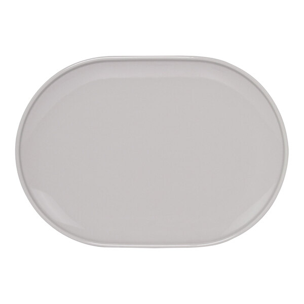 A white oval Front of the House porcelain plate.