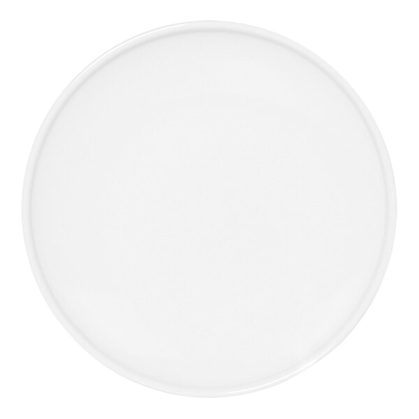 A Front of the House white porcelain plate with a round rim.