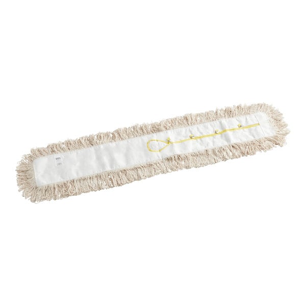 Lavex 48" x 5" White Cotton Blend Looped End Dry Dust Mop Head