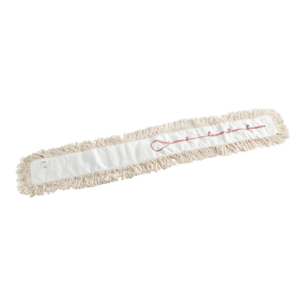 Lavex 60" x 5" White Cotton Blend Looped End Dry Dust Mop Head