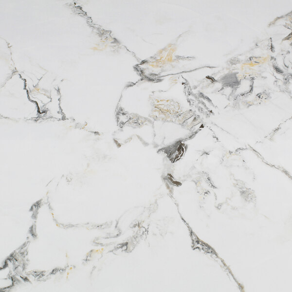 A white Art Marble Furniture Sintered Stone Tabletop with black veins.