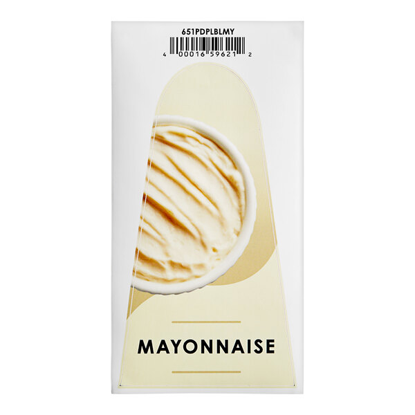 A white package of ServSense mayonnaise with a sticker label.