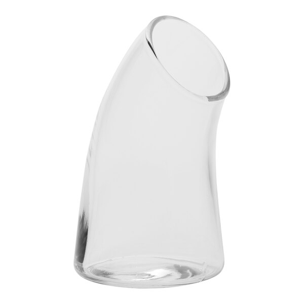 An American Metalcraft clear curved glass sugar pourer.