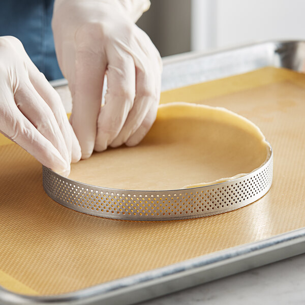 Pavoni Progetto Crostate Stainless Steel Micro-Perforated Tart Ring XF1520 - 5 15/16" x 3/4"